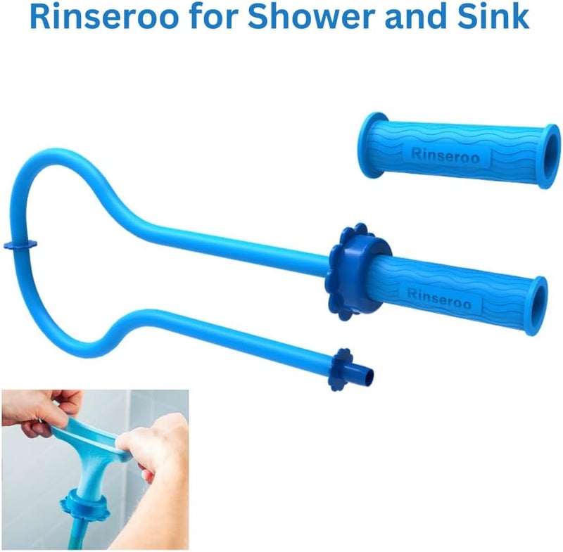 Rinseroo : "Shower Cleaning Thing"–Slip-On Handheld Hose Attachment for Fast, Mess-Free Shower Wall Rinsing–6 Ft Hose, Fits Up to 5" Shower Head –Temporarily Converts Standard Shower into Handheld - Image 2